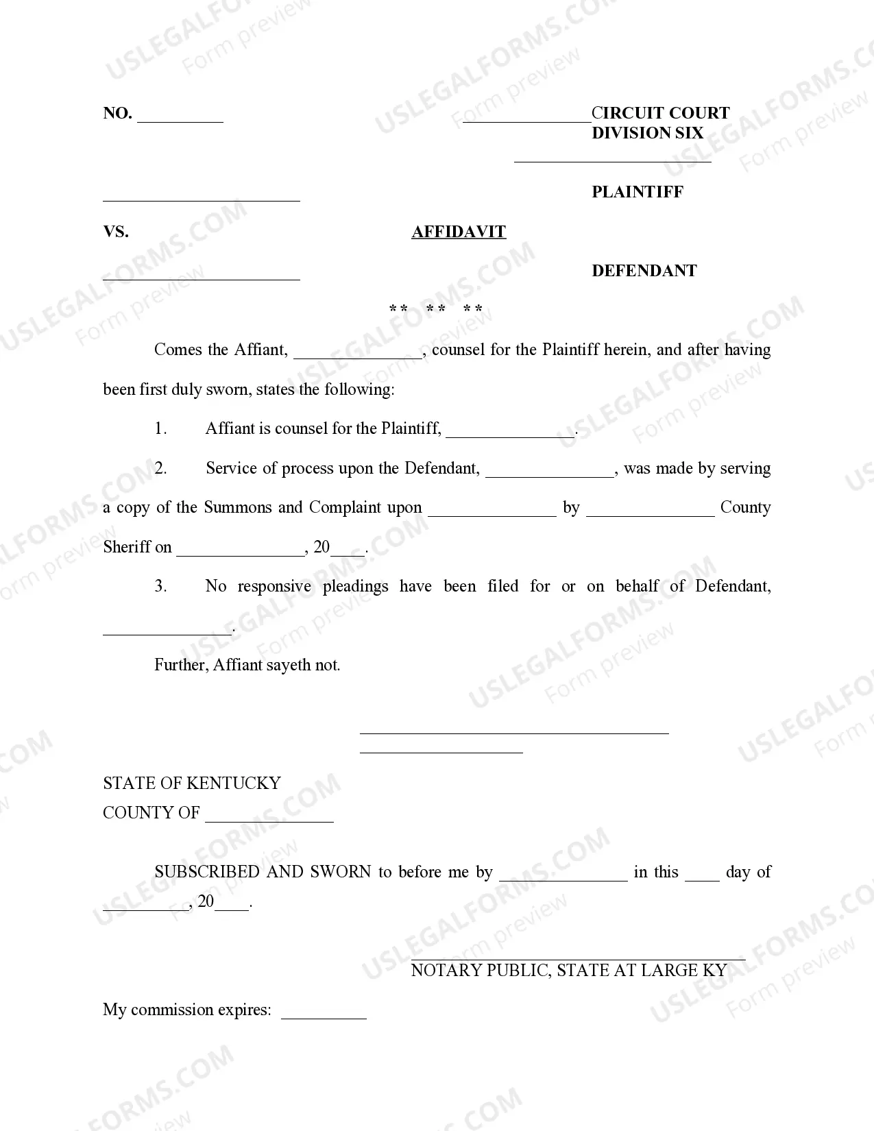 Preview Military Affidavit