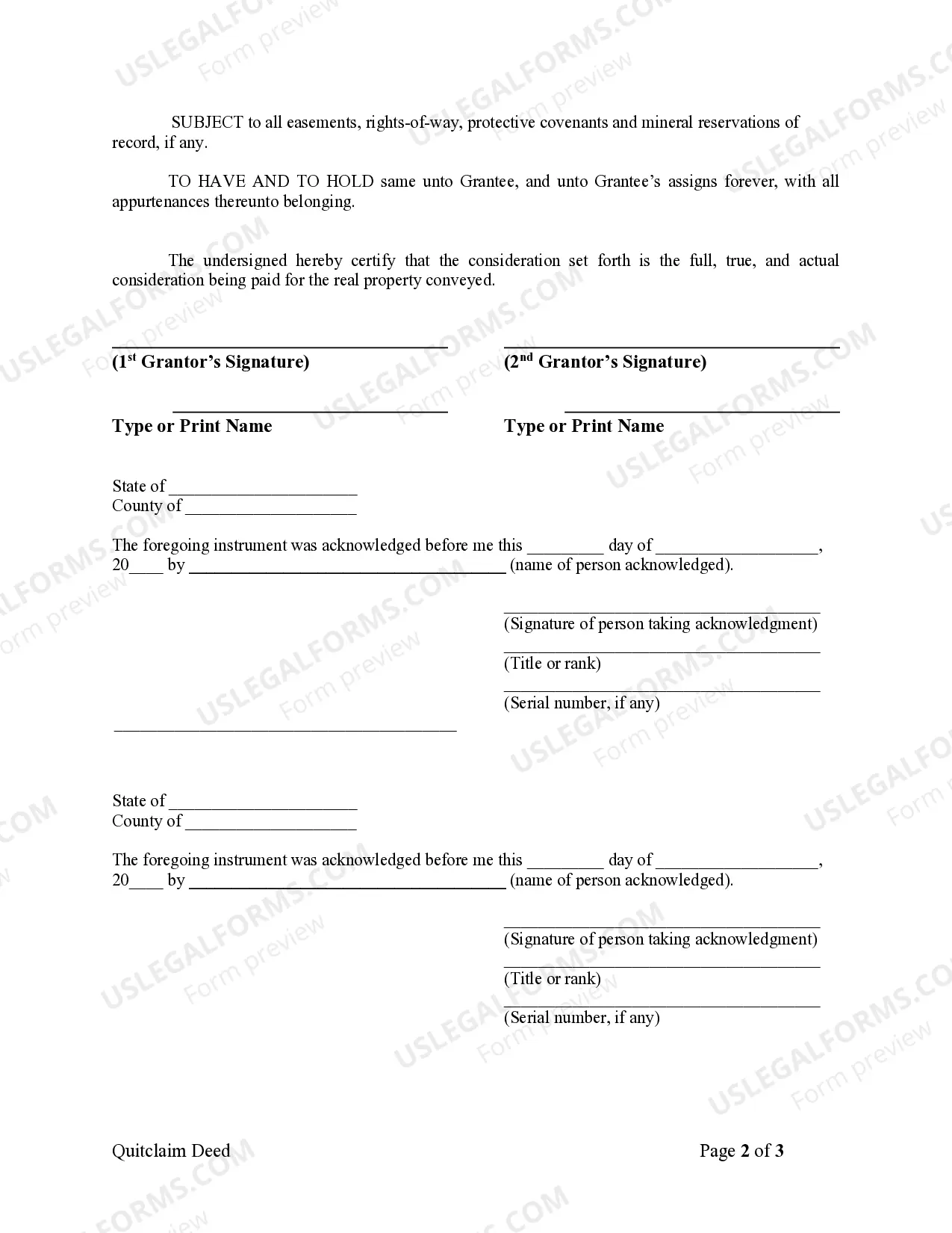 Preview Quitclaim Deed from Husband and Wife to LLC