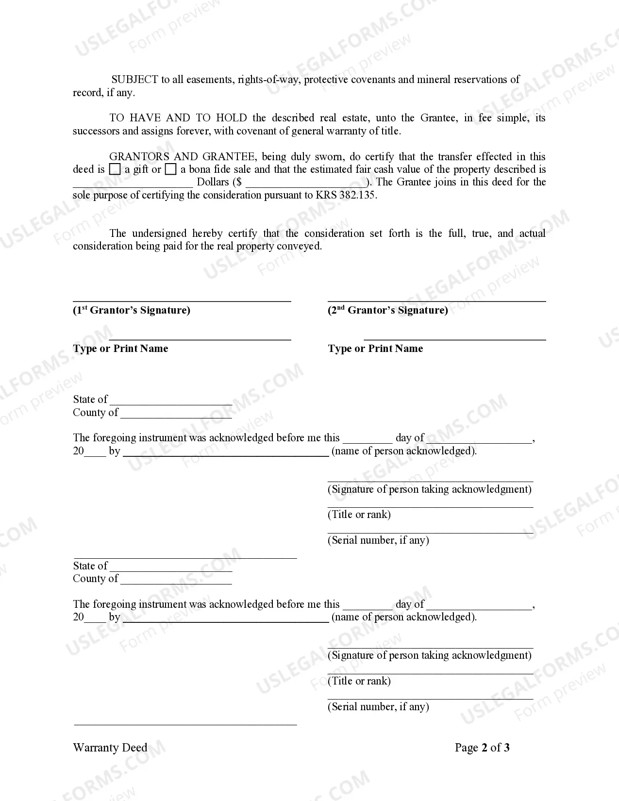 Preview Warranty Deed from Husband and Wife to LLC