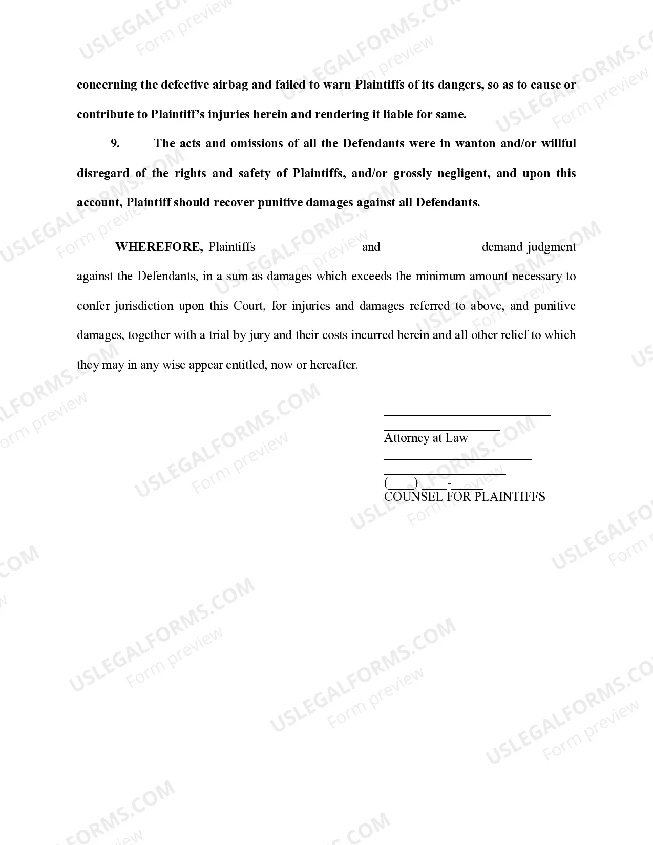 Preview Auto Accident Complaint