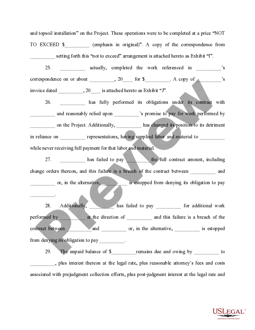 Preview Breach of Written Contract Complaint