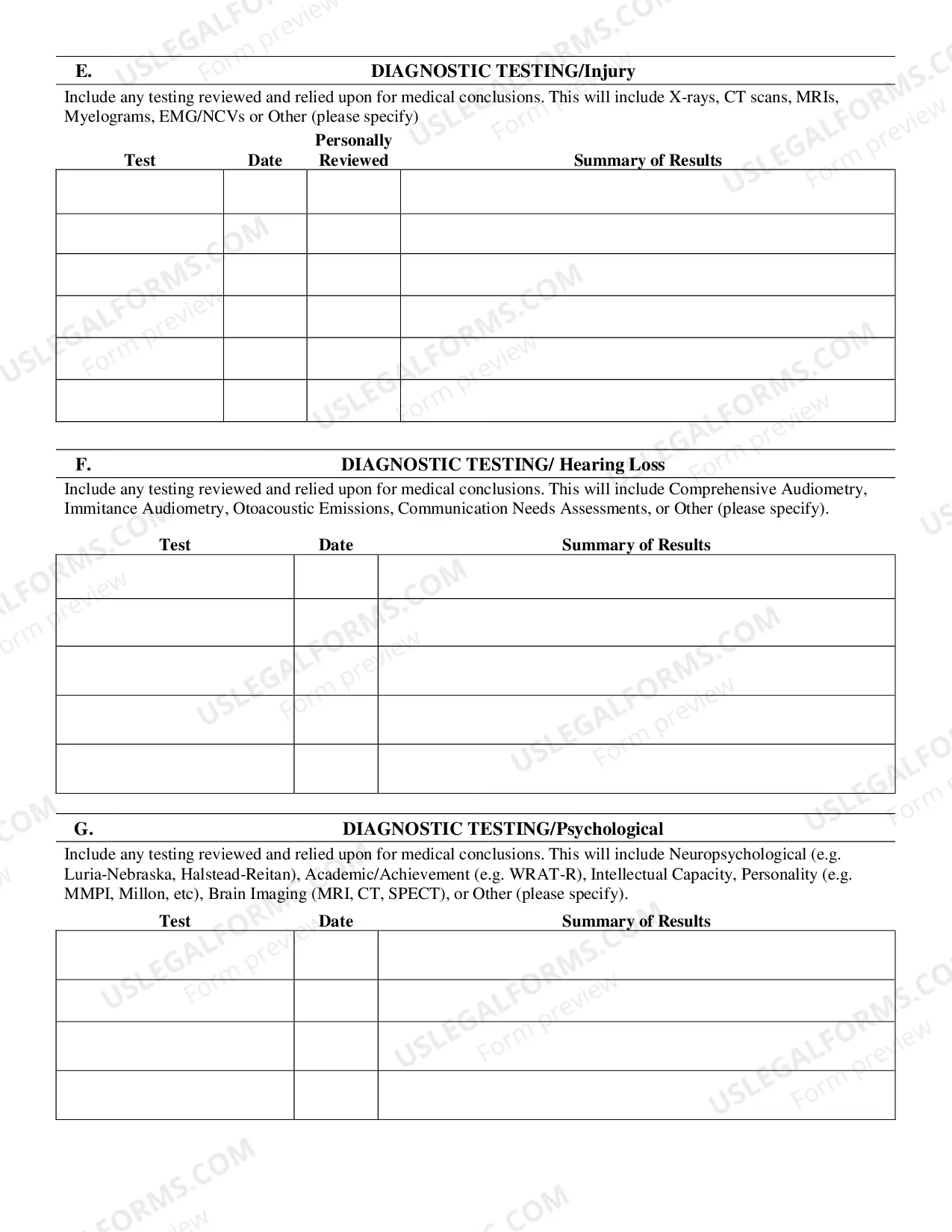 Preview Medical Report Injury