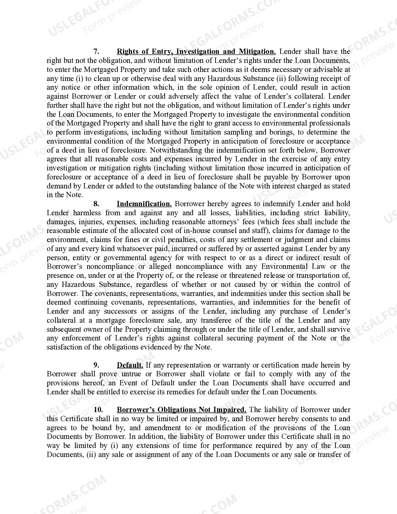 Preview Environmental Certificate