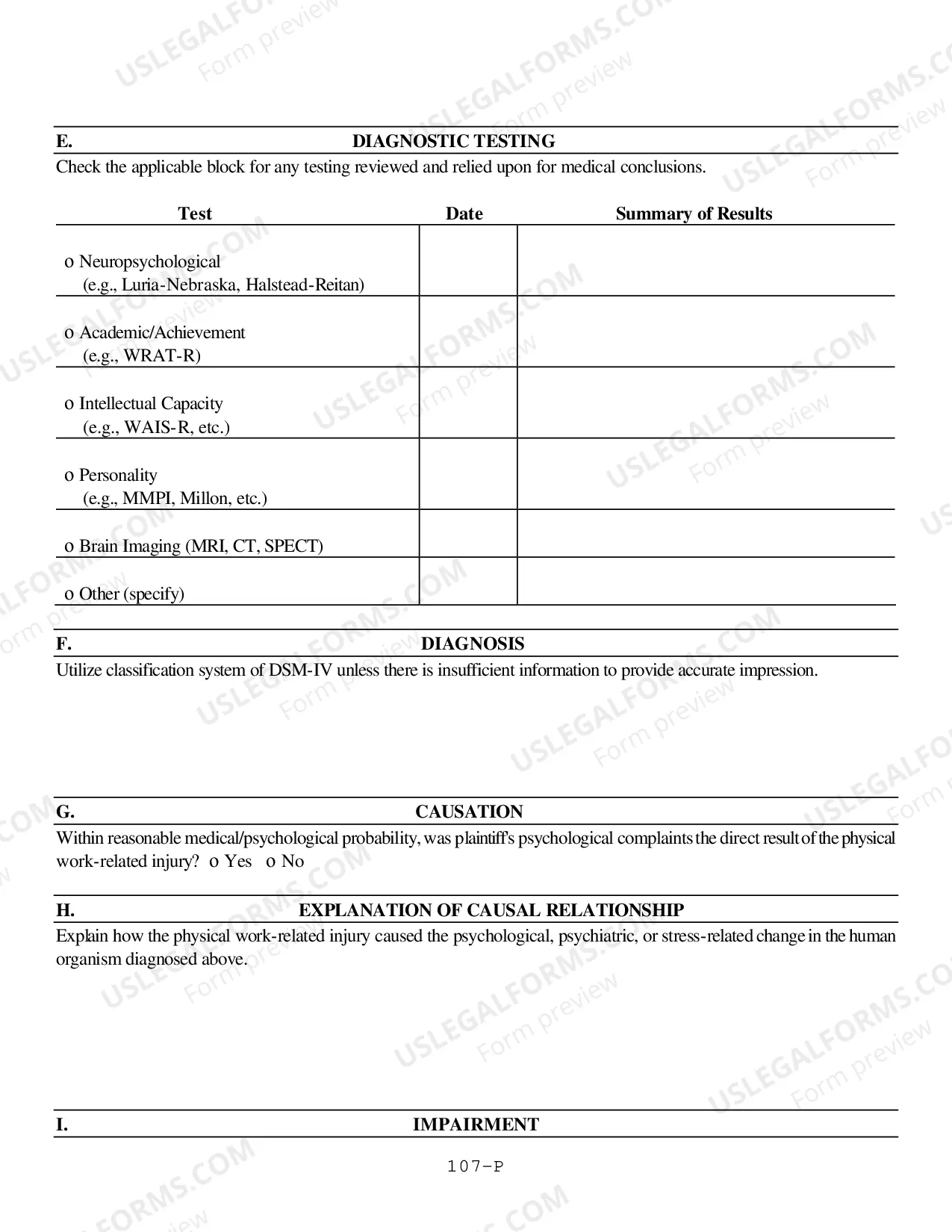 Preview Medical Report Psychological