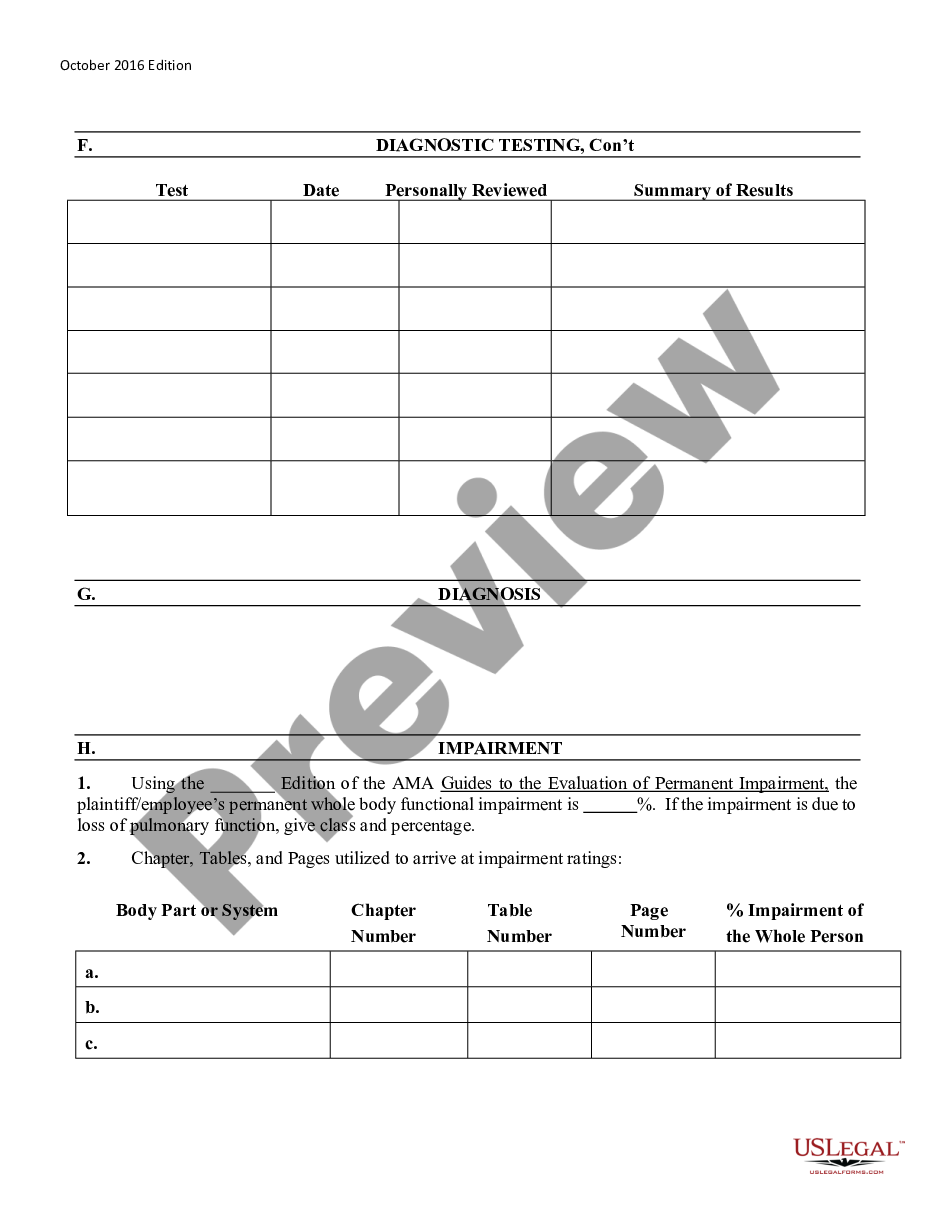 page 2 Medical Report Occupational Disease preview