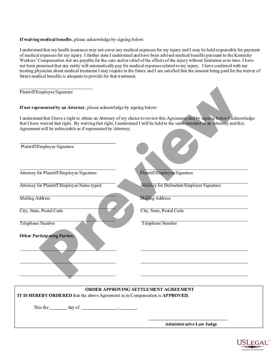 page 4 Agreement as to Compensation - Kentucky preview