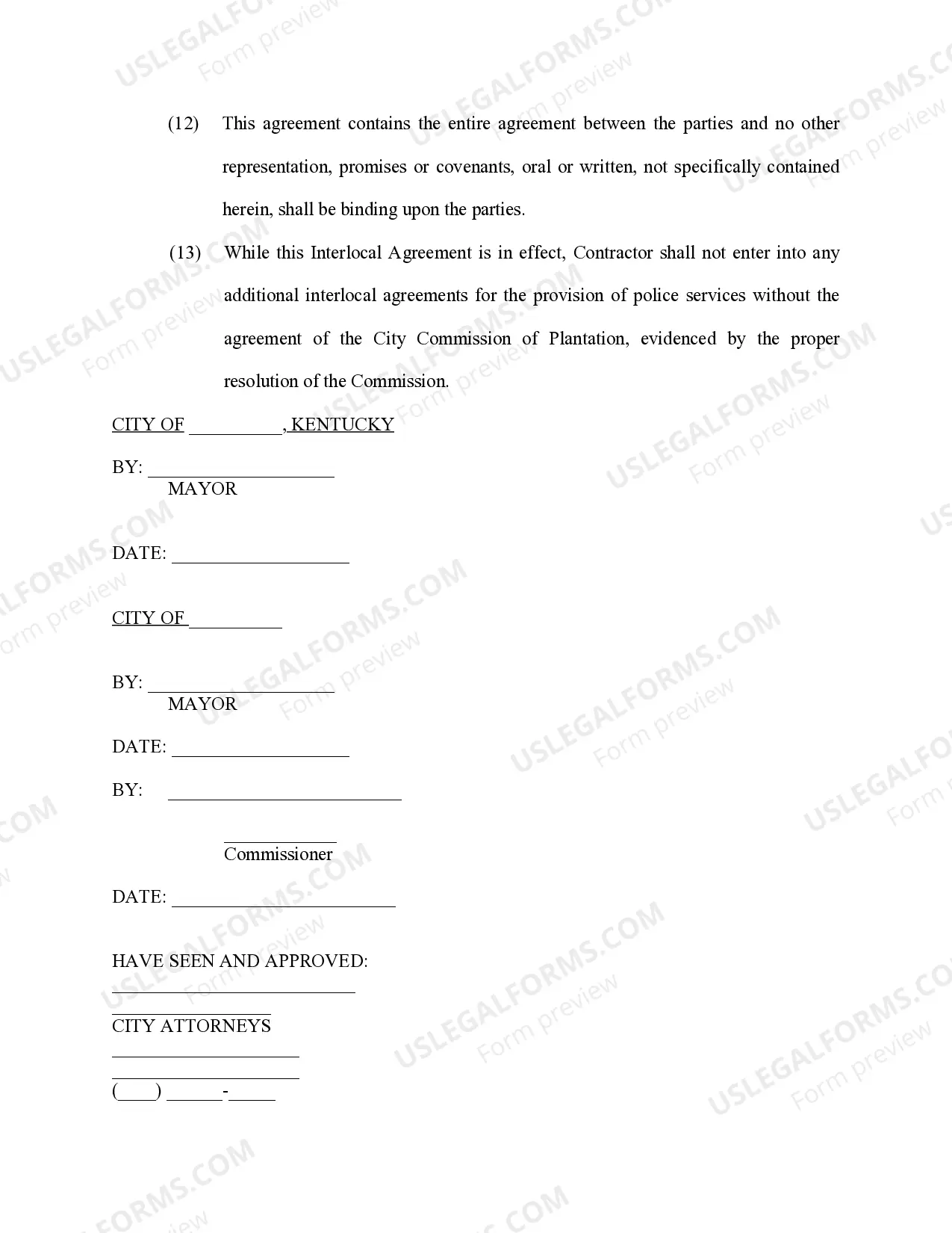 Preview Interlocal Cooperation Agreement