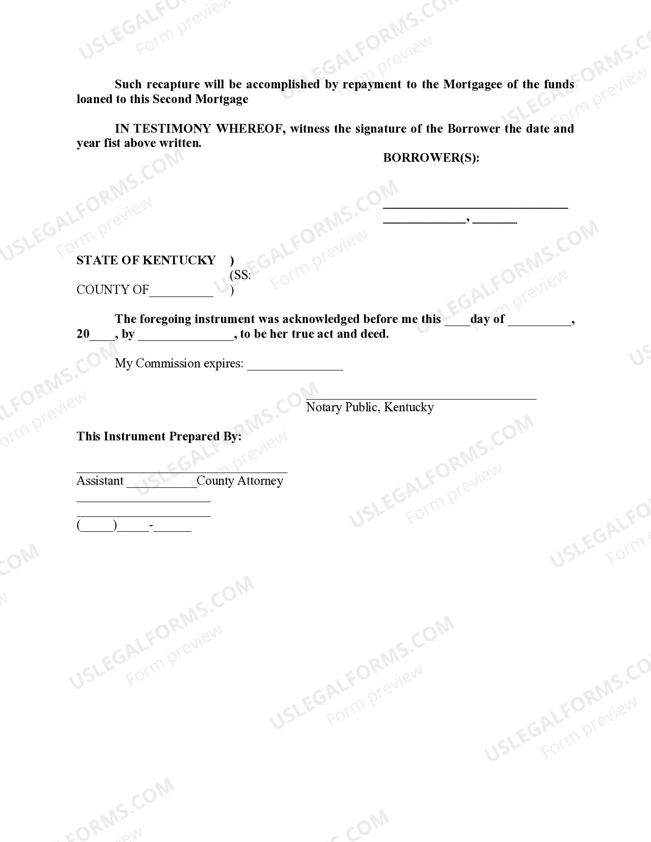 Preview Second Mortgage