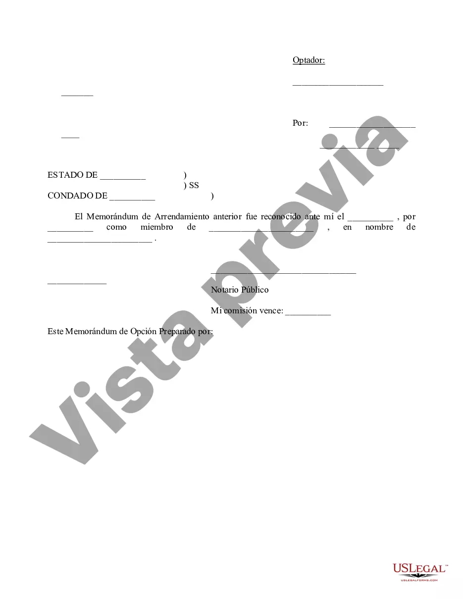 Preview Memorándum de Opciones