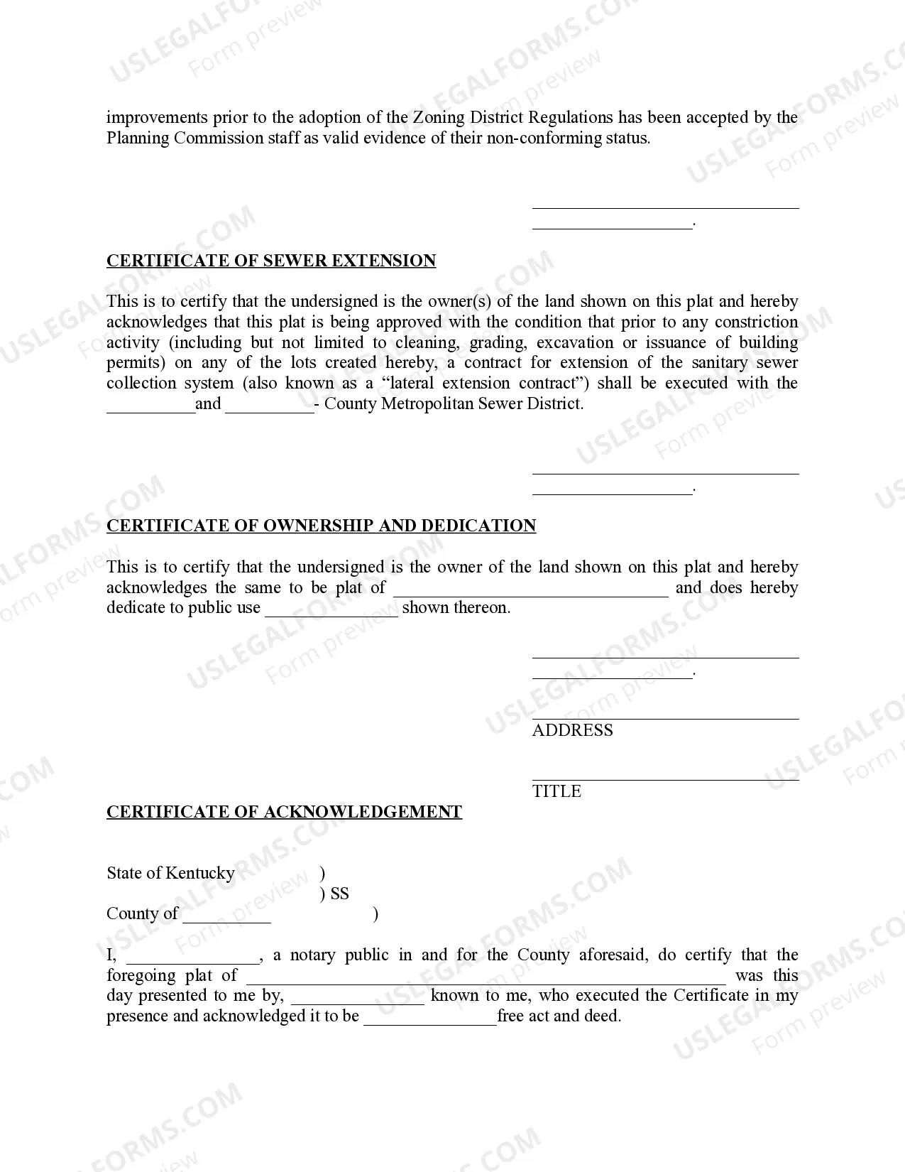 Preview Subdivision Deed