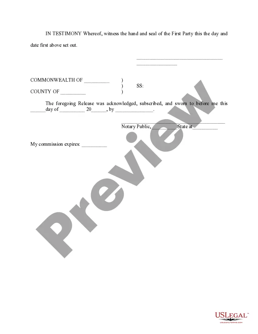 Preview Release of Security Interest in Loan