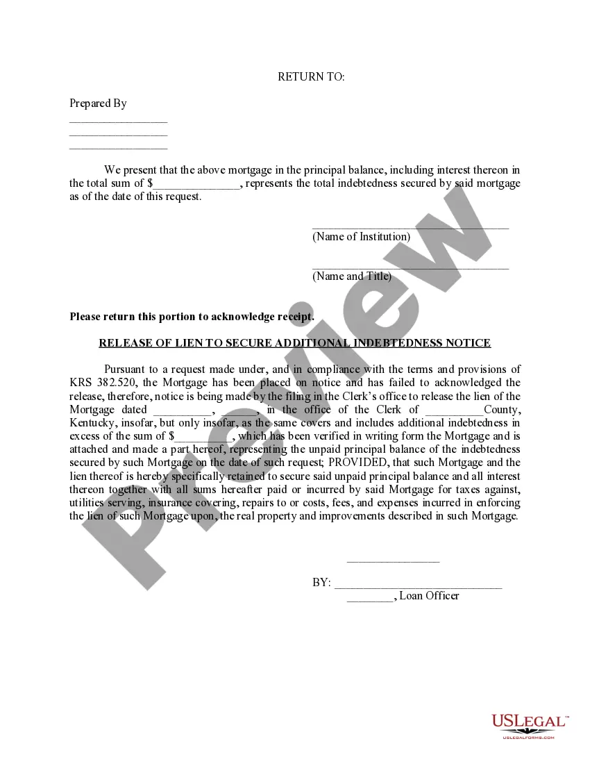 Get Request To Release Lien To Secure Additional Indebtedness Preview Request To Release Lien To Secure Additional Indebtedness