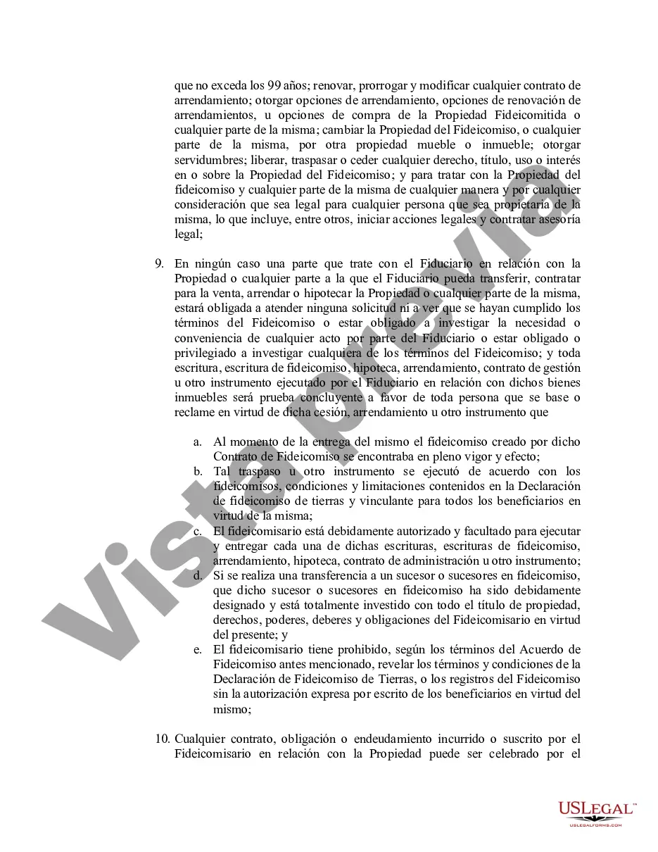 Preview Declaración jurada de fideicomiso de tierras