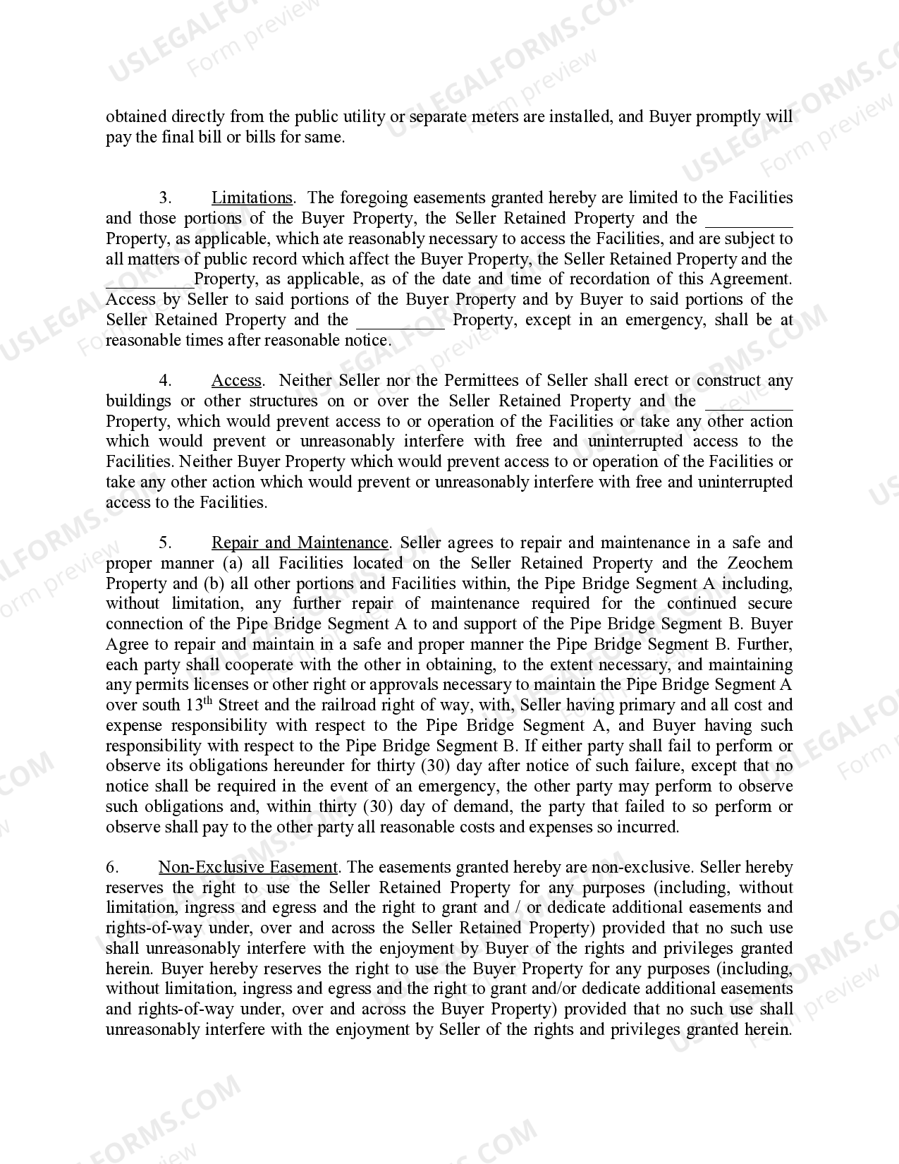 Kentucky Reciprocal Access Easement Agreement US Legal Forms