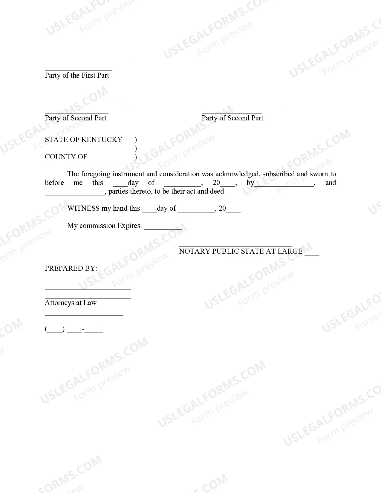 Preview Vendors Lien Deed