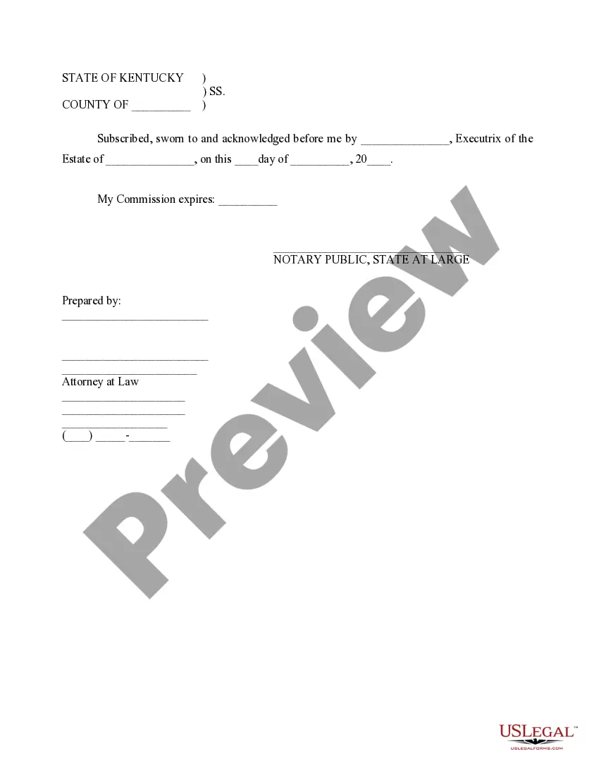 Preview Affidavit Of Executor