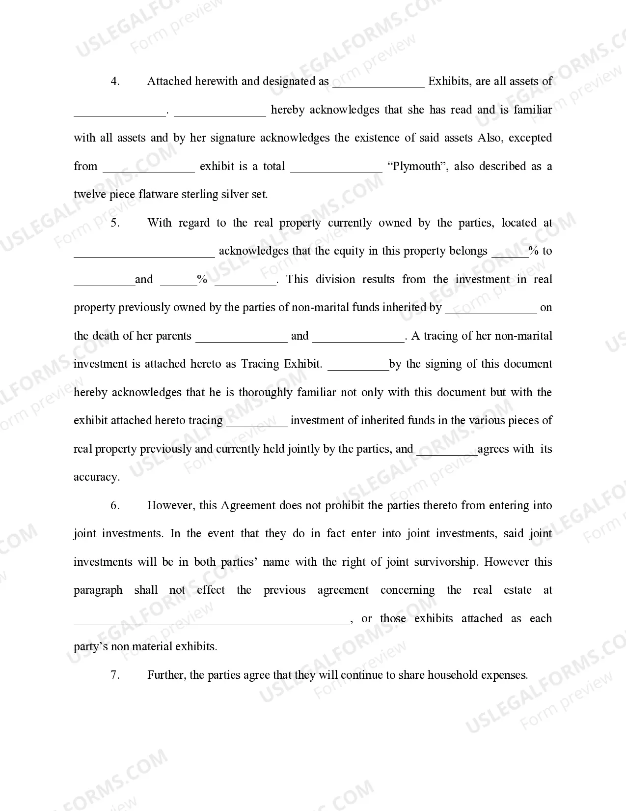 Preview Antenuptial Agreement And Tracing Of Non-Martial Assets Acknowledgement