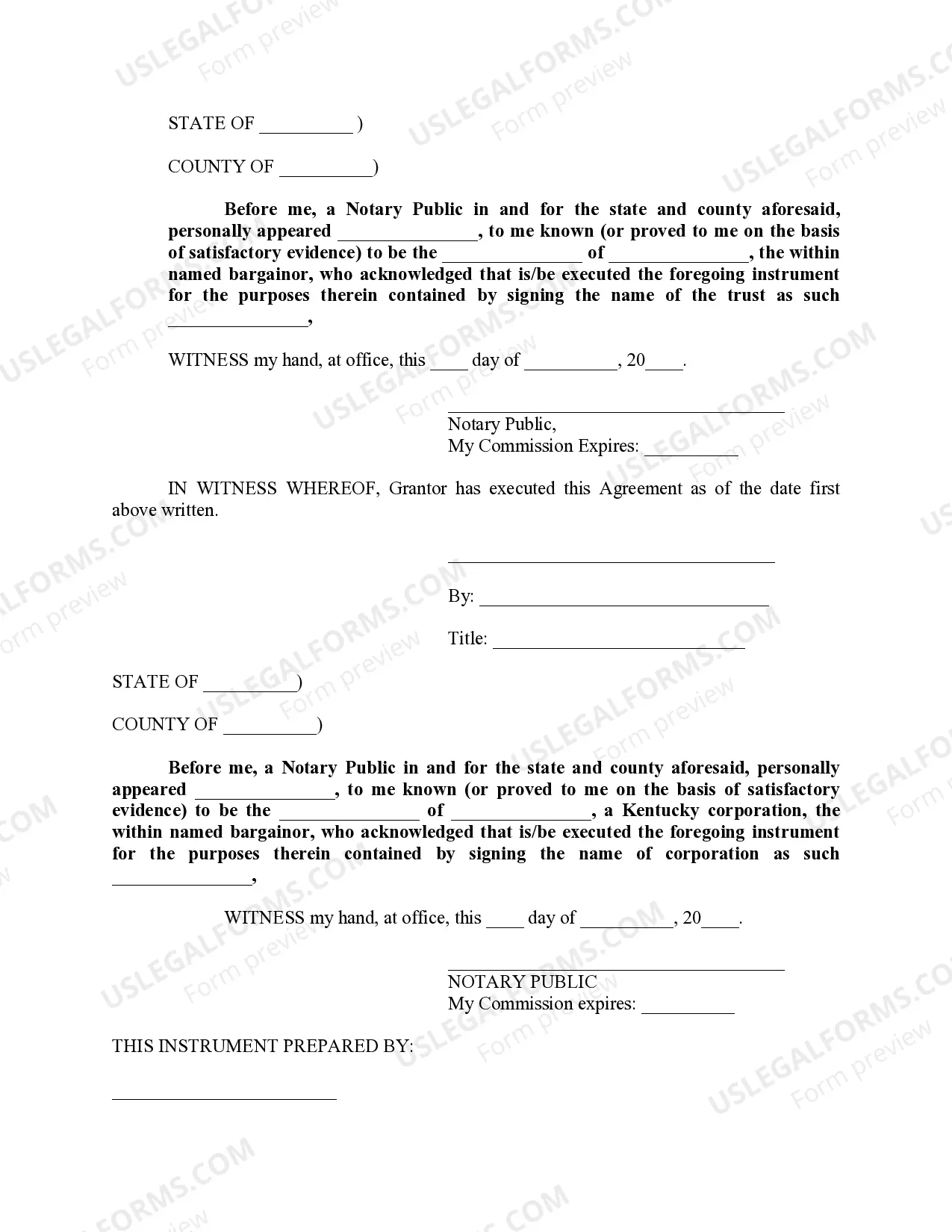 Preview Utility Easement Agreement