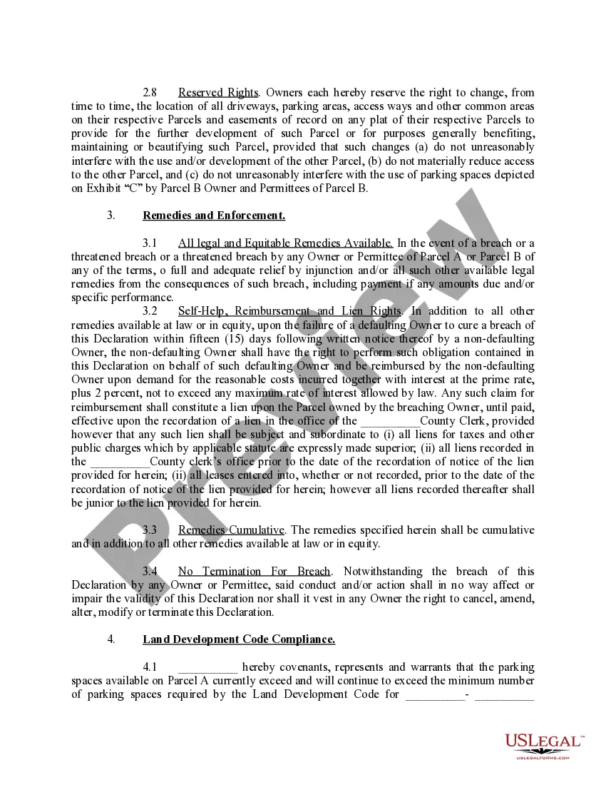 Preview Declaration of Reciprocal Easements