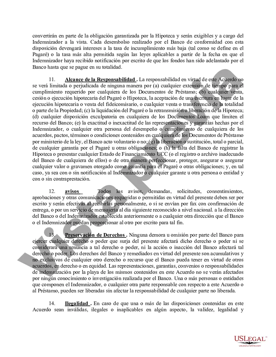 Preview Acuerdo de Indemnización Ambiental