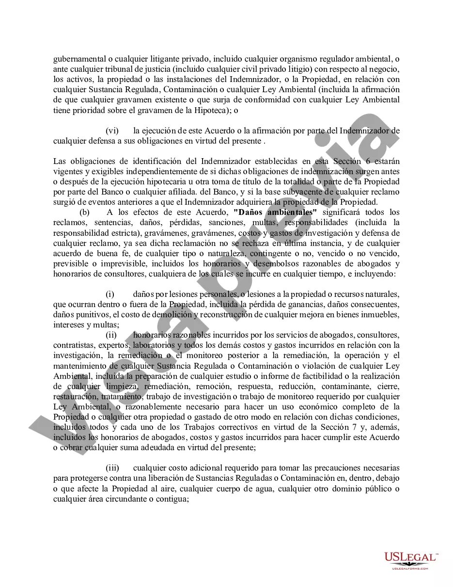 Preview Acuerdo de Indemnización Ambiental