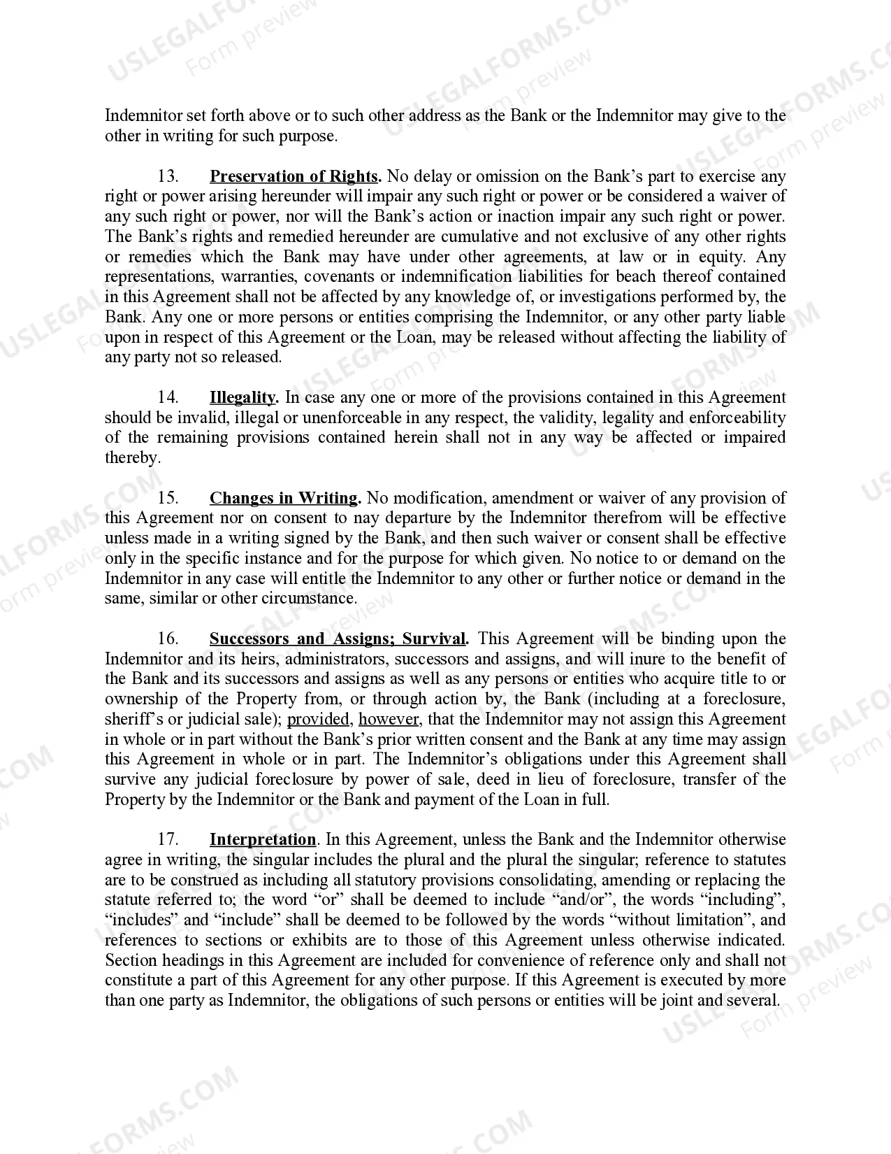 Preview Environmental Indemnity Agreement