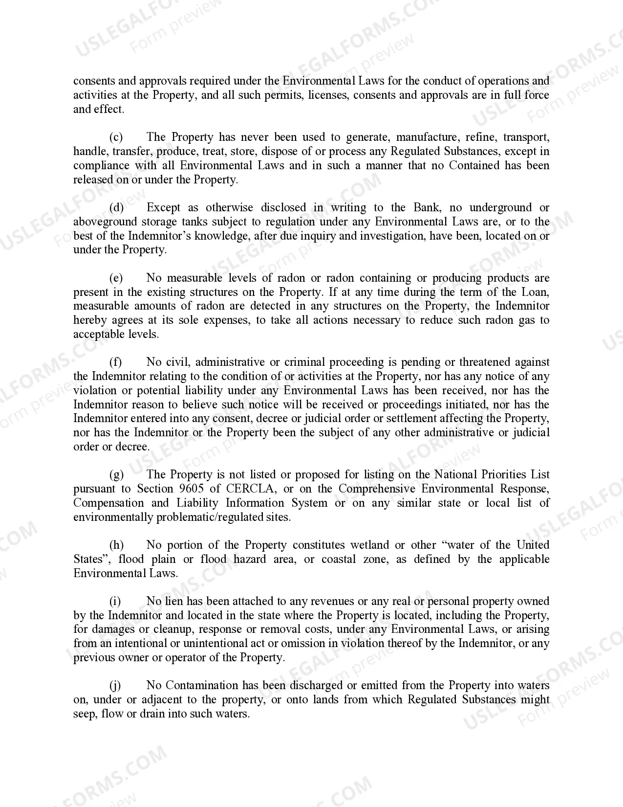 Preview Environmental Indemnity Agreement