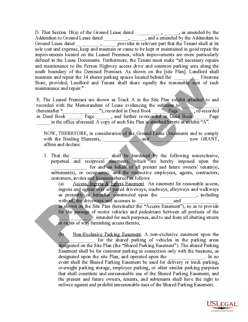 Preview Shared Parking and Access Agreement