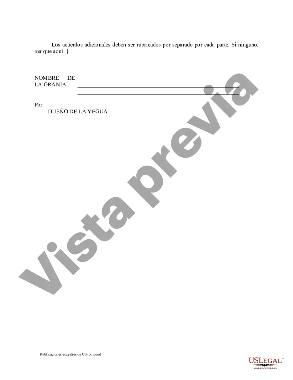 Preview Contrato de servicio de semental - Formularios equinos de caballos