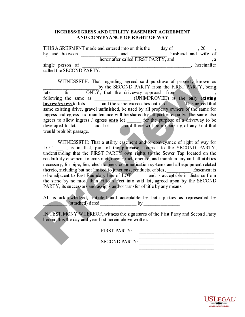 Louisville Kentucky Ingress/Egress and Utility Easement Agreement and