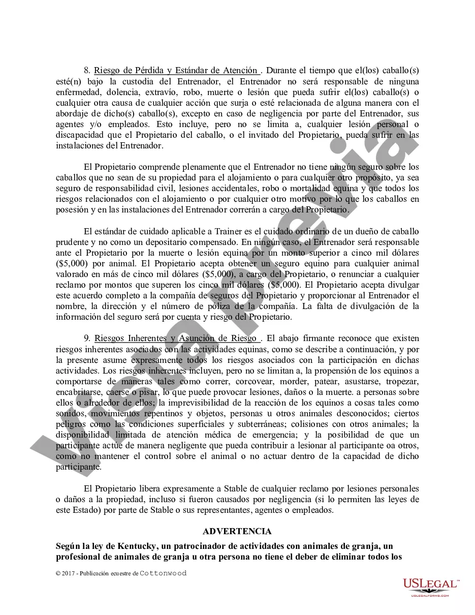 Preview Contrato de Entrenamiento - Caballo Equino Formas