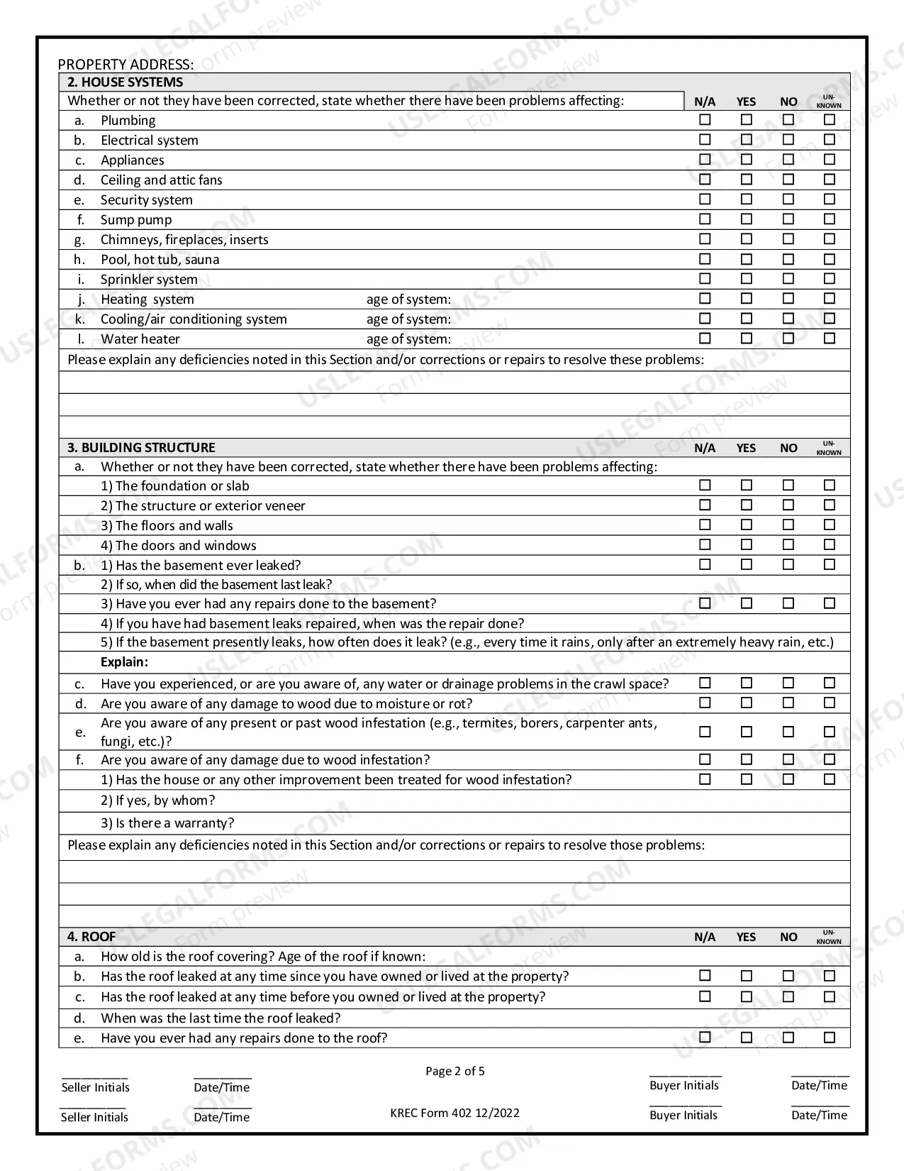 Preview Residential Real Estate Sales Disclosure Statement