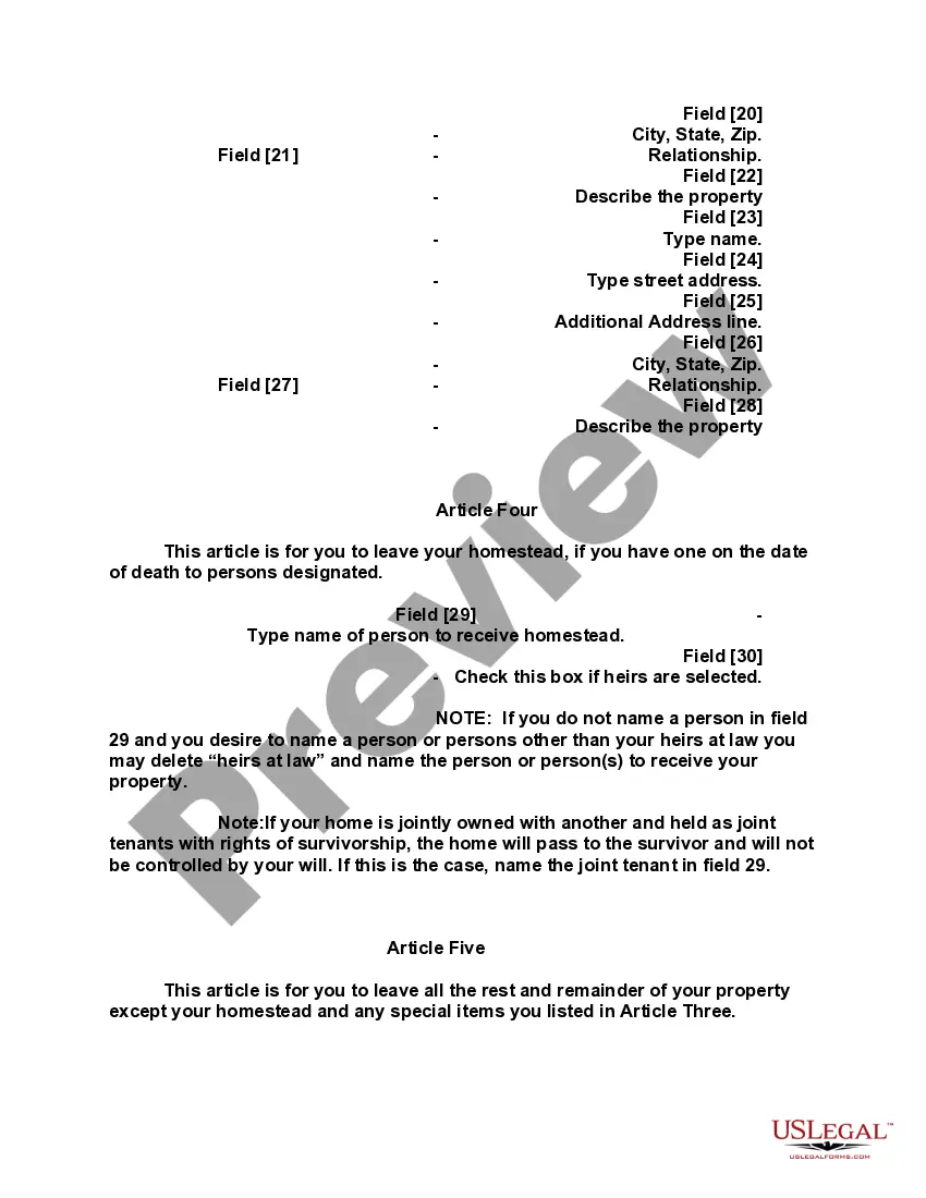 Preview Mutual Wills containing Last Will and Testaments for Man and Woman living together not Married with No Children