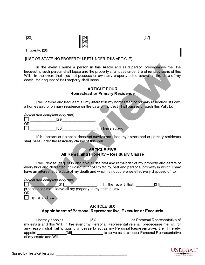 Preview Mutual Wills containing Last Will and Testaments for Man and Woman living together not Married with No Children