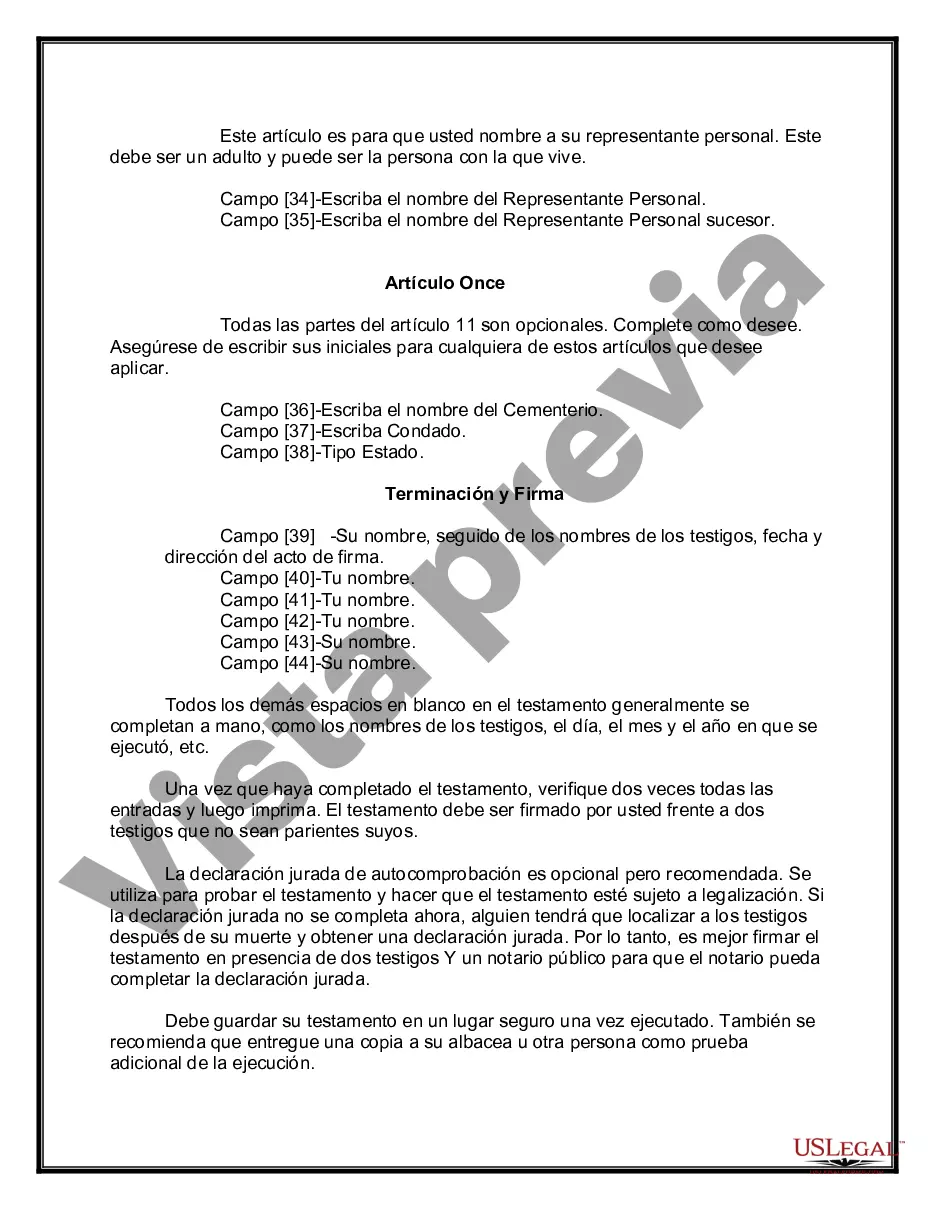 Preview Paquete de Testamentos Mutuos de Últimas Voluntades y Testamentos para Personas Solteras que conviven con Hijos Adultos