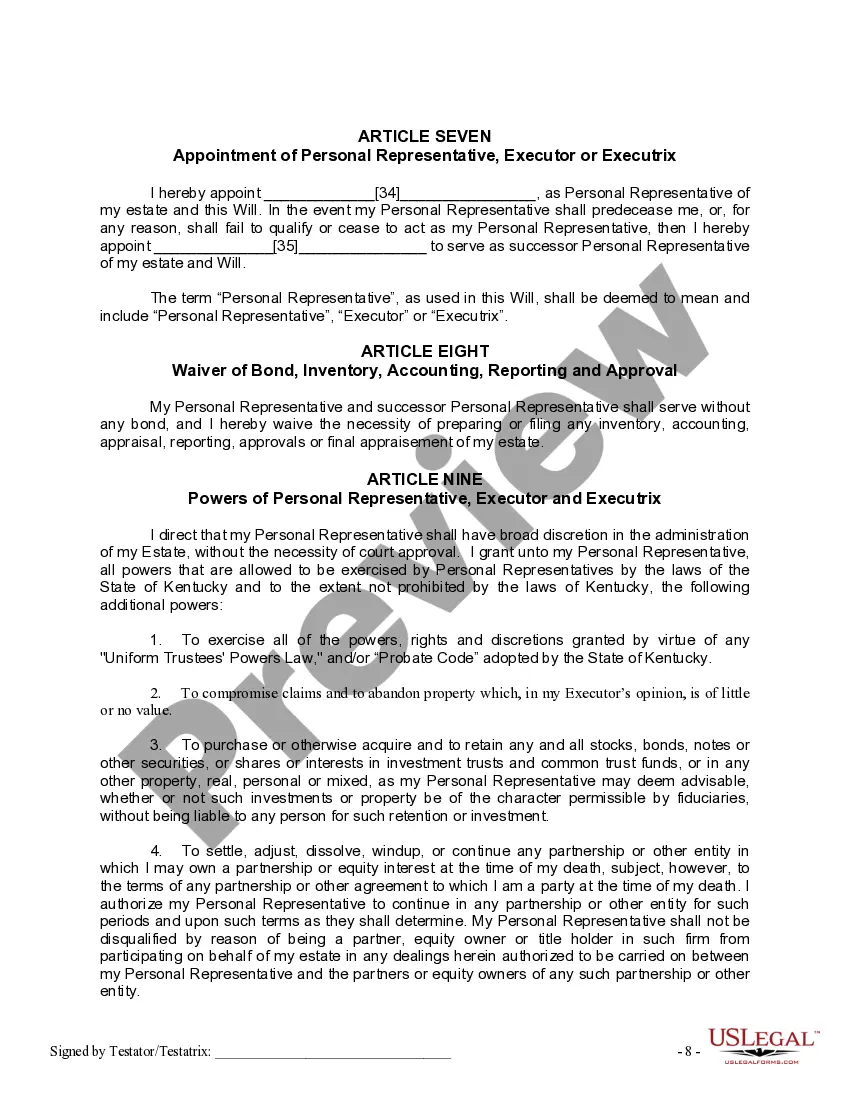 Preview Mutual Wills Package of Last Wills and Testaments for Man and Woman living together not Married with Adult Children