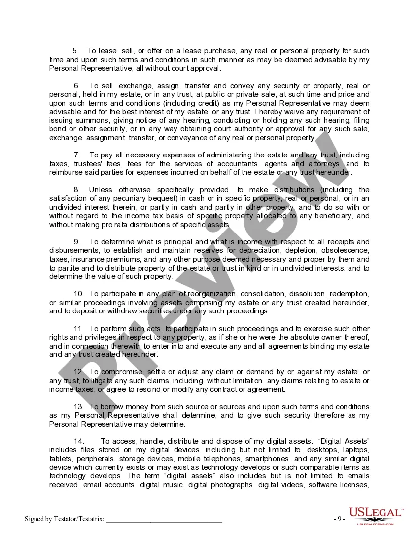 Preview Mutual Wills Package of Last Wills and Testaments for Man and Woman living together not Married with Adult Children