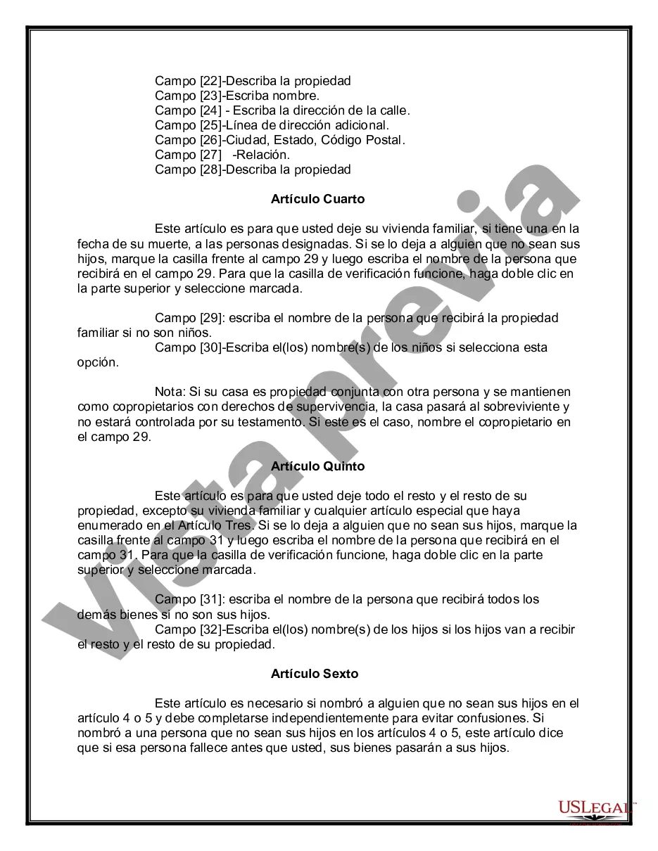 Preview Testamentos Mutuos o Últimas Voluntades y Testamentos para Personas Solteras que conviven con Hijos Menores