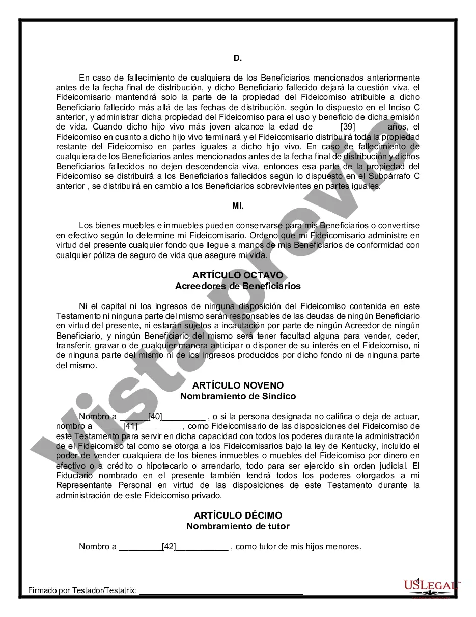 Preview Testamentos Mutuos o Últimas Voluntades y Testamentos para Personas Solteras que conviven con Hijos Menores