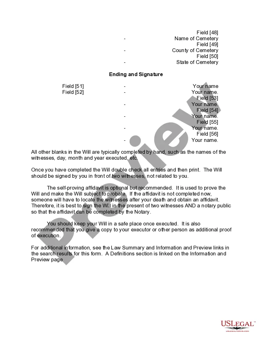 Preview Mutual Wills or Last Will and Testaments for Man and Woman living together, not Married with Minor Children