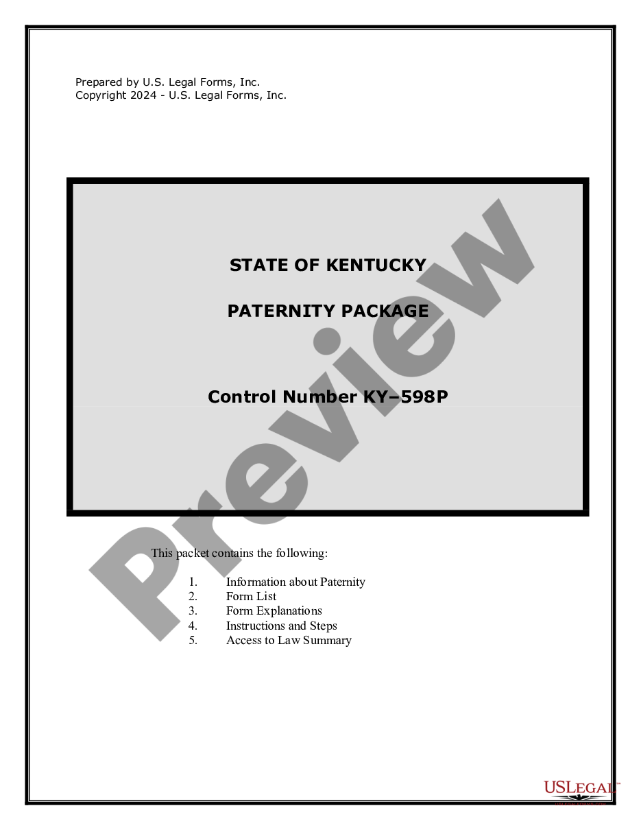 form Paternity Case Package - Establishment of Paternity preview