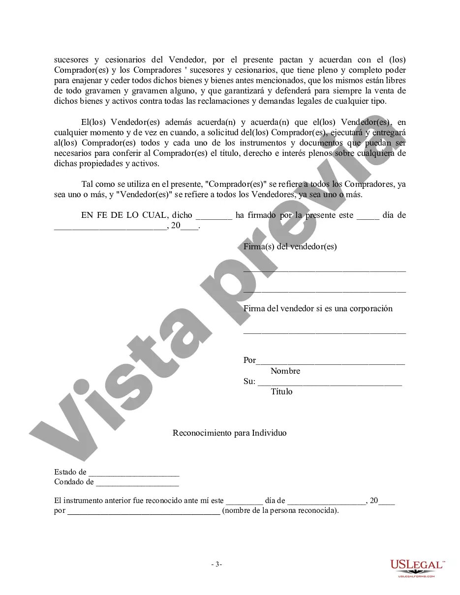 Preview Factura de venta en relación con la venta del negocio por parte del vendedor individual o corporativo