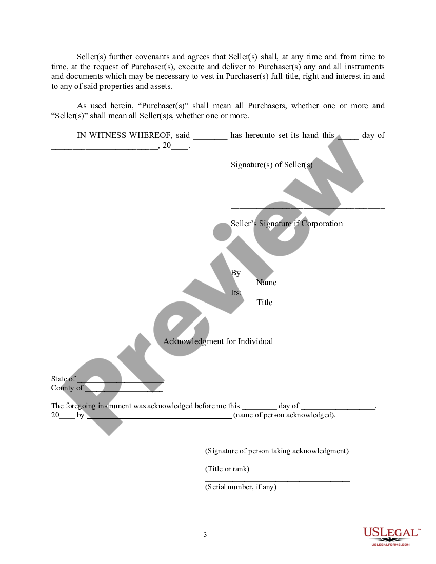 Kentucky Bill Of Sale In Connection With Sale Of Business By Individual Or Corporate Seller Us Legal Forms