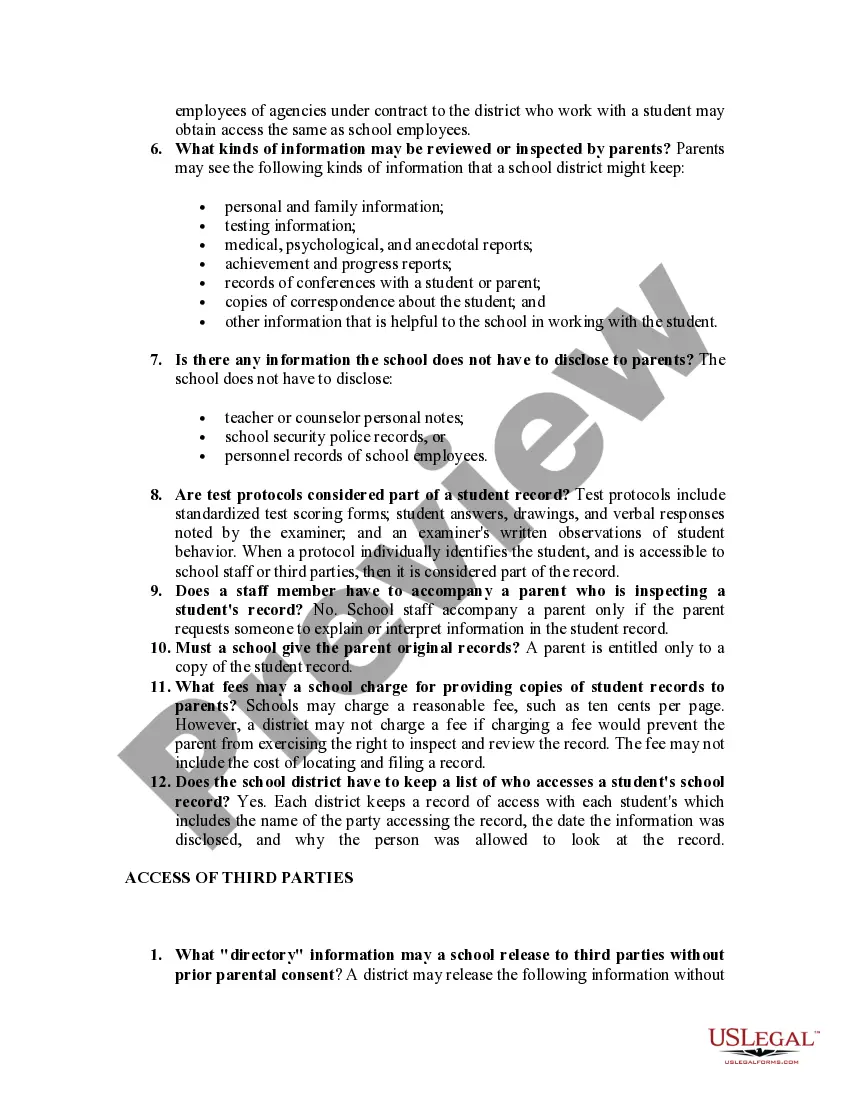 Preview FAQs concerning the Educational Records of Students with Disabilities in Kentucky