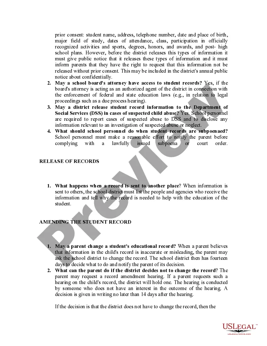 Preview FAQs concerning the Educational Records of Students with Disabilities in Kentucky