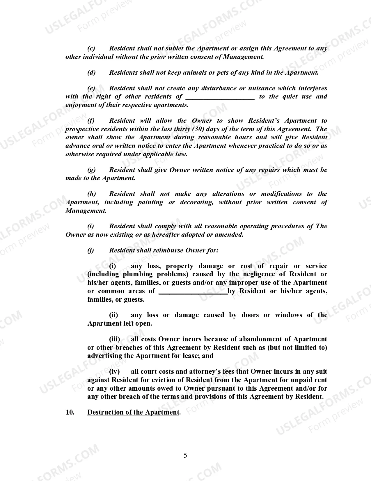 Preview Personal Care Facility Rental Agreement