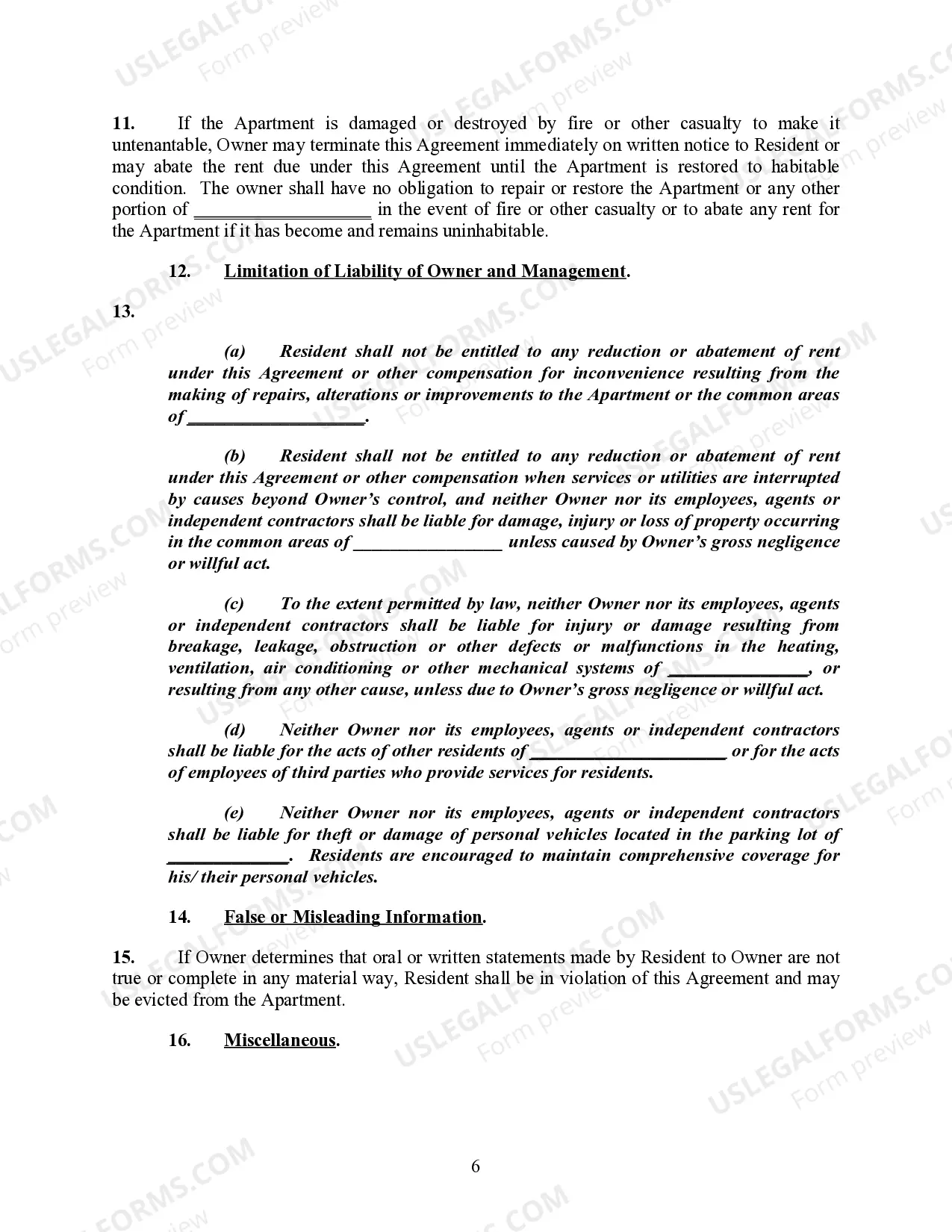 Preview Personal Care Facility Rental Agreement