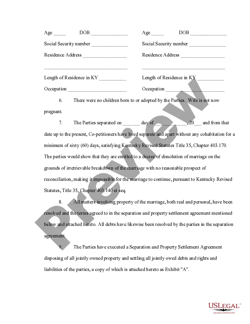 Get Verified Joint Petition for Dissolution of Marriage with No Children Preview Verified Joint Petition for Dissolution of Marriage with No Children