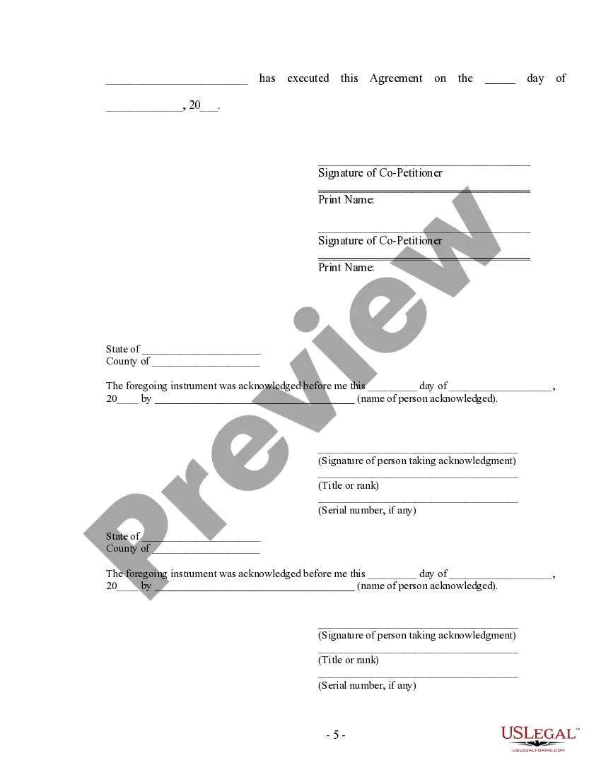 Preview Marital Legal Separation and Property Settlement Agreement no children
