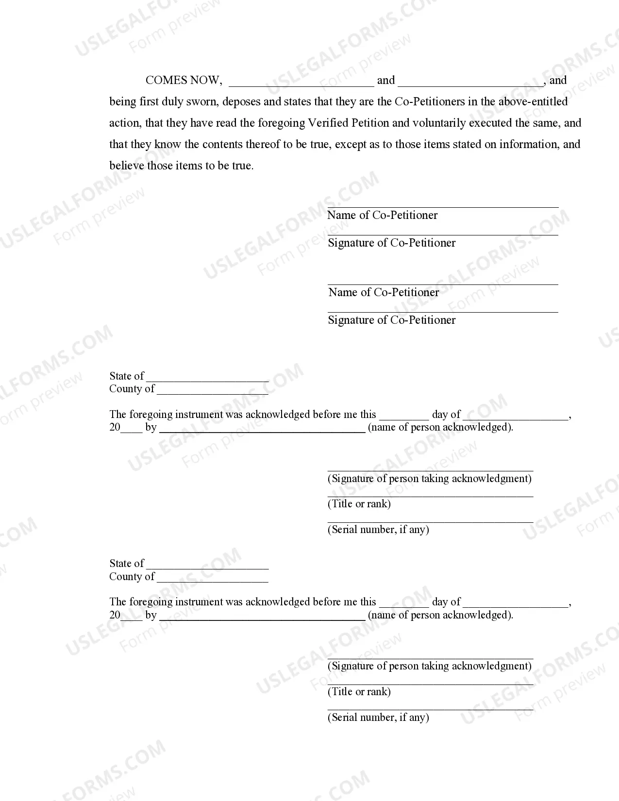 Preview Verified Joint Petition for Dissolution of Marriage with Adult Children